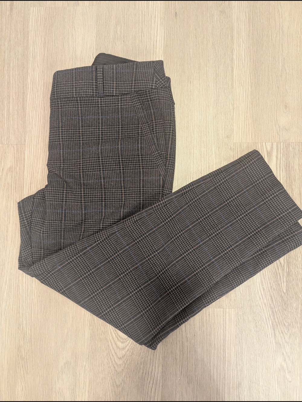 Loft Julie Plaid Cropped Straight Leg Pants Size 10